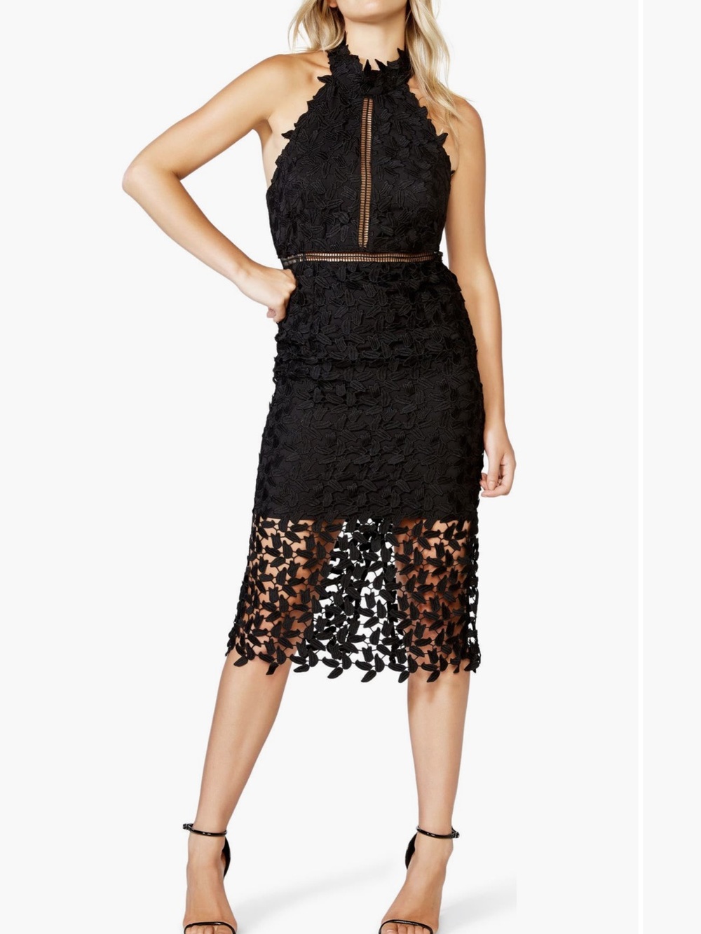 Bardot Gemma Halter Lace
Sheath Dress Black Sz 10